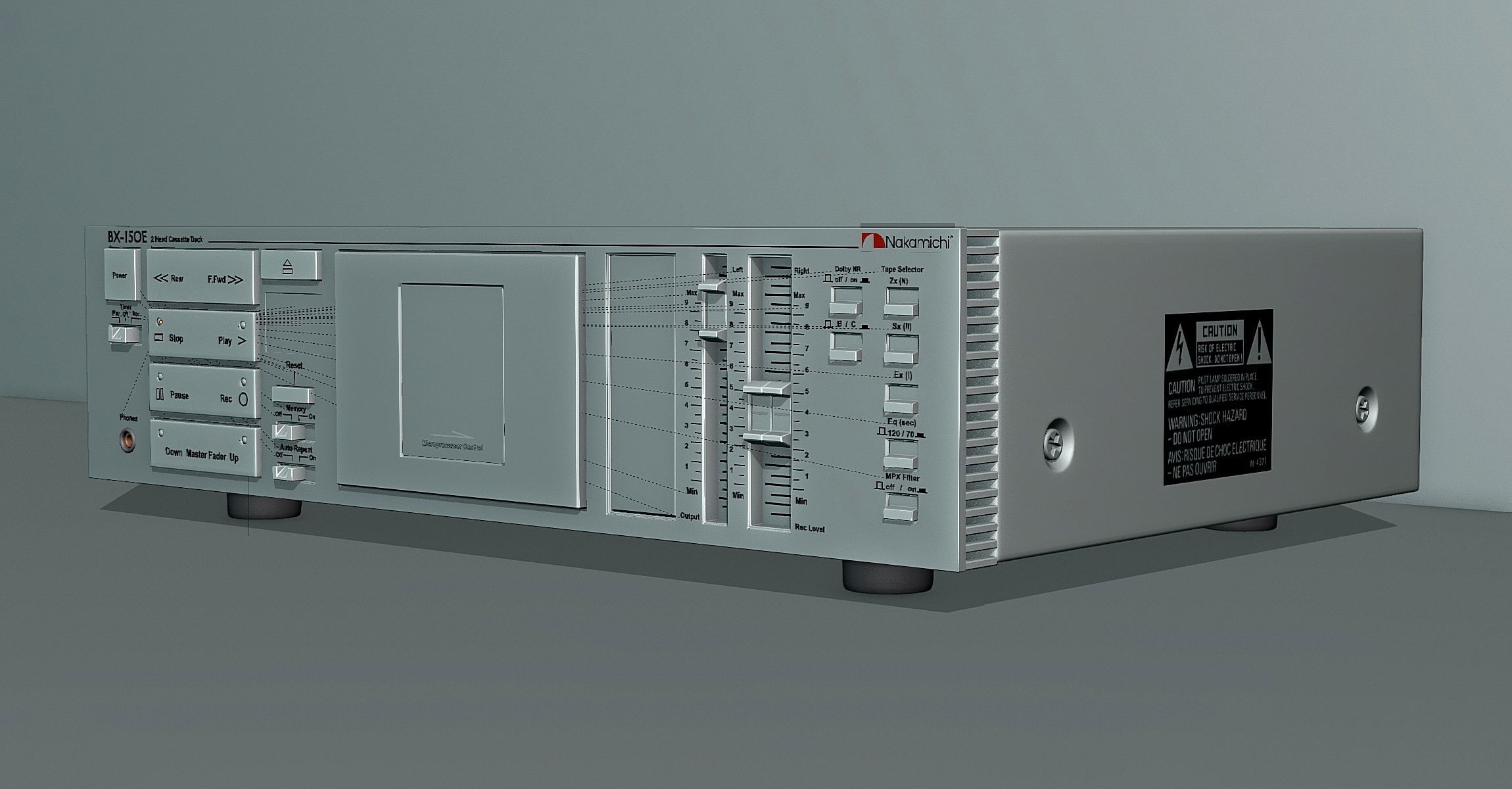 Vintage stereo cassette deck Nakamichi 3D model_4