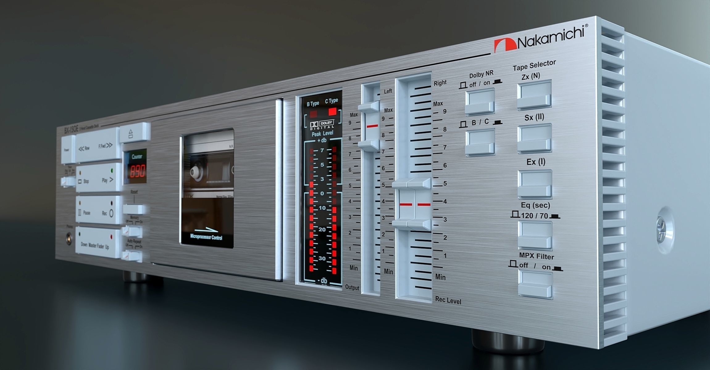 Vintage stereo cassette deck Nakamichi 3D model_1