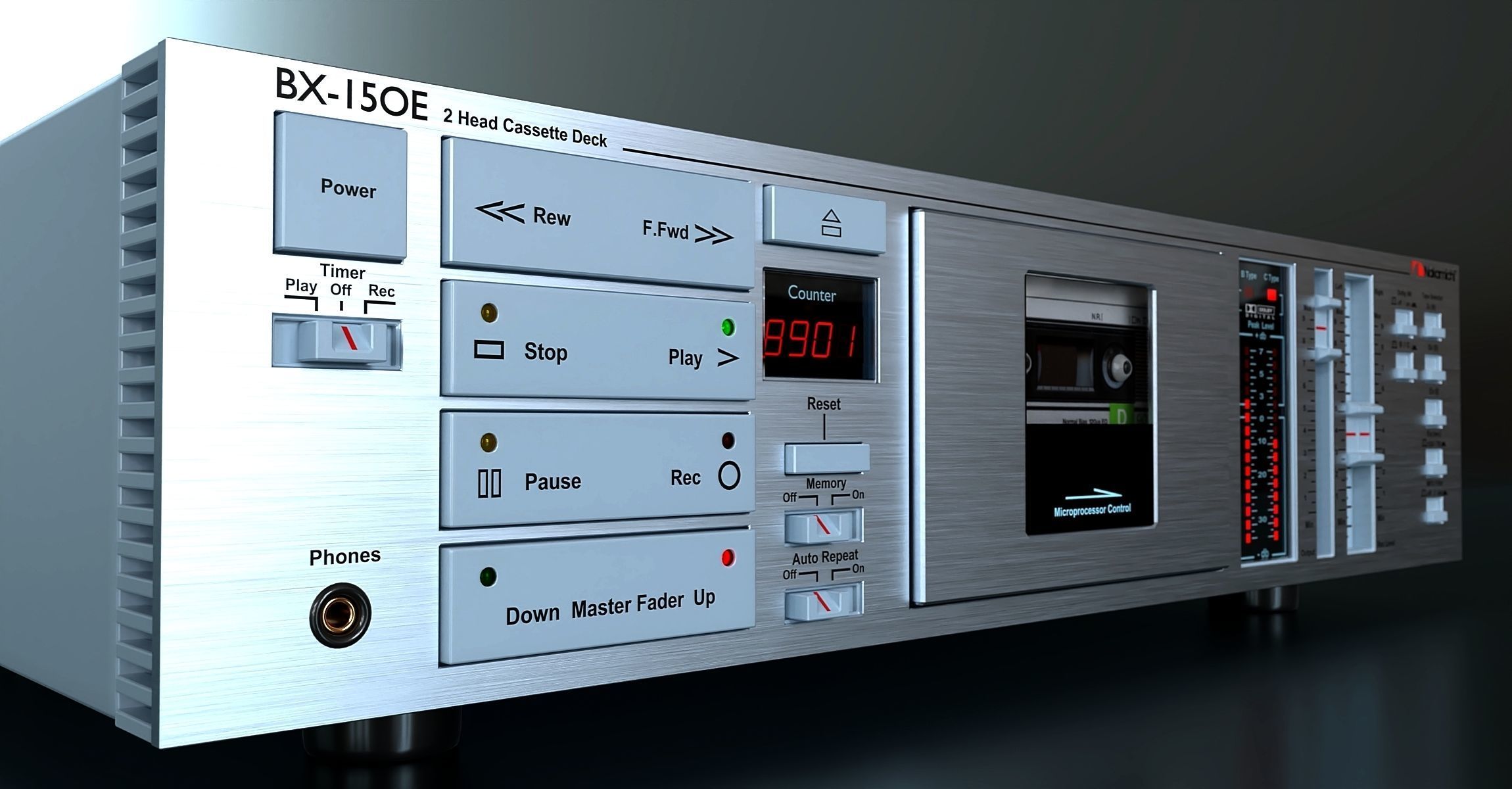 Vintage stereo cassette deck Nakamichi 3D model_2