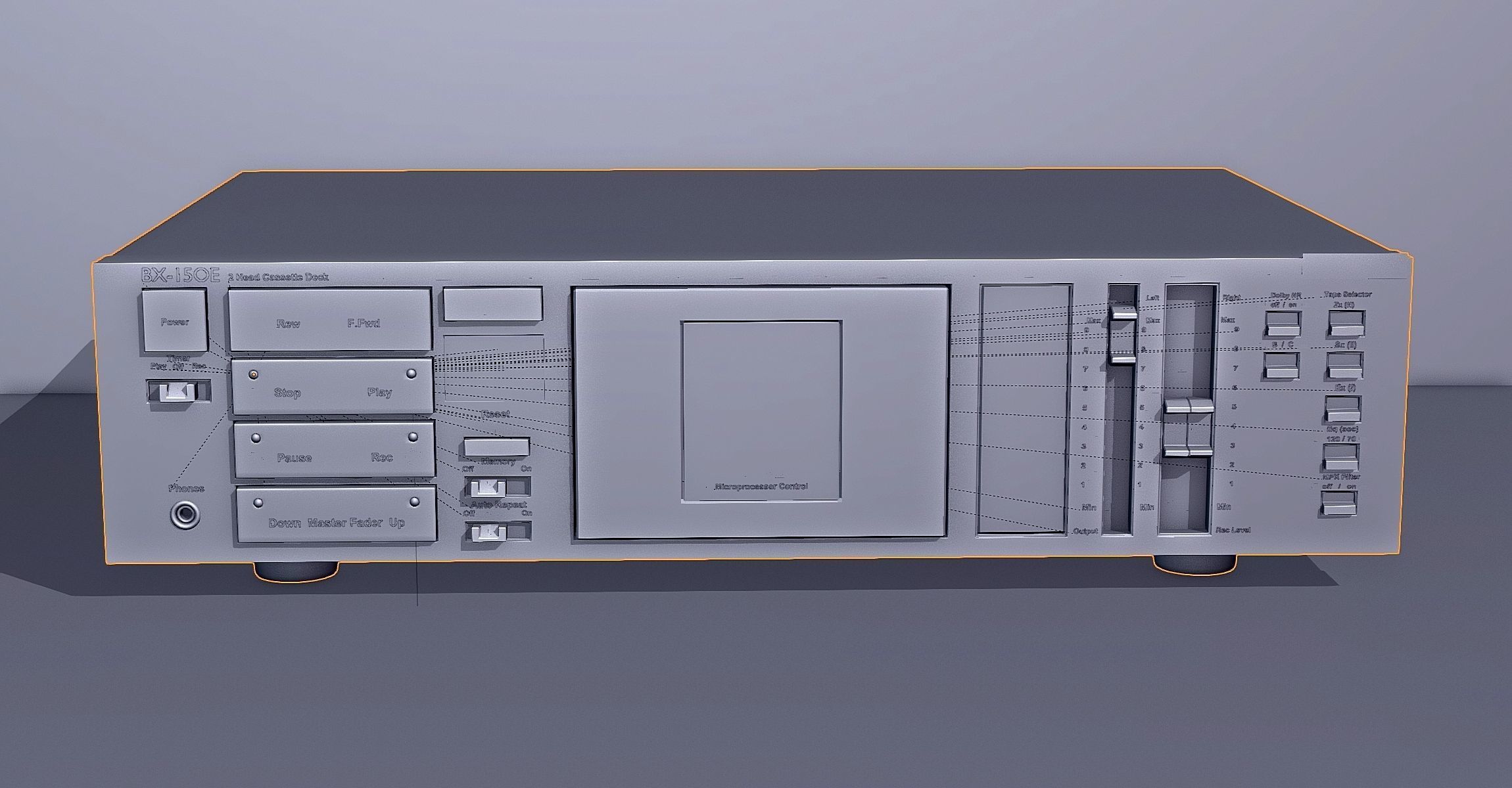 Vintage stereo cassette deck Nakamichi 3D model_5