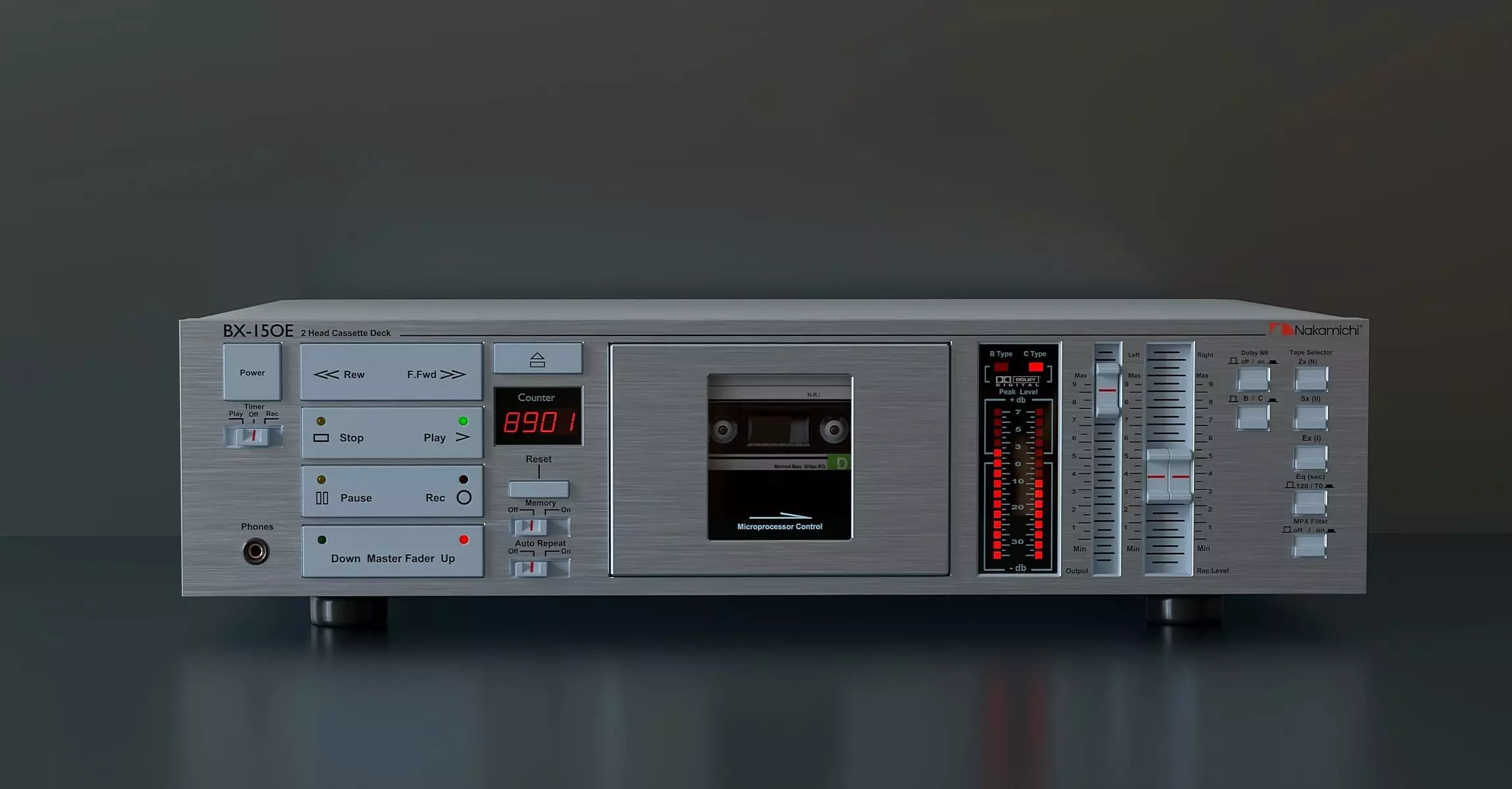 Vintage stereo cassette deck Nakamichi 3D model_0