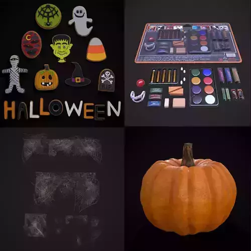 Halloween Prop Mix Seven  3D Model Collection