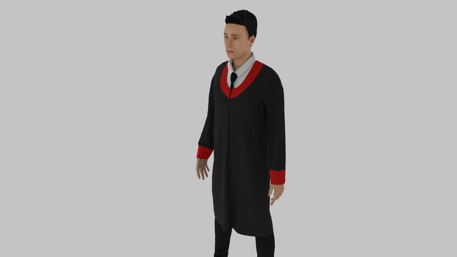 Graduation Character Low-poly 3D model_4