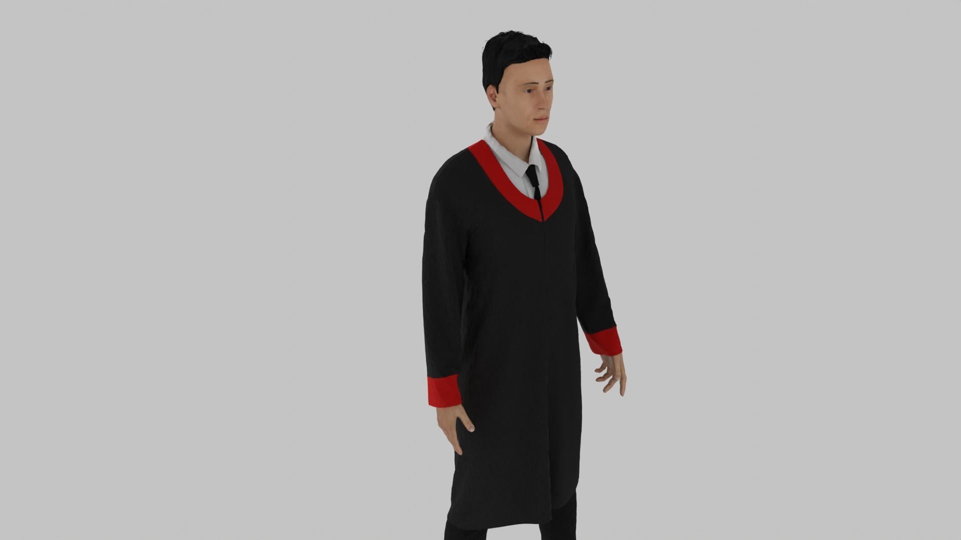 Graduation Character Low-poly 3D model_1