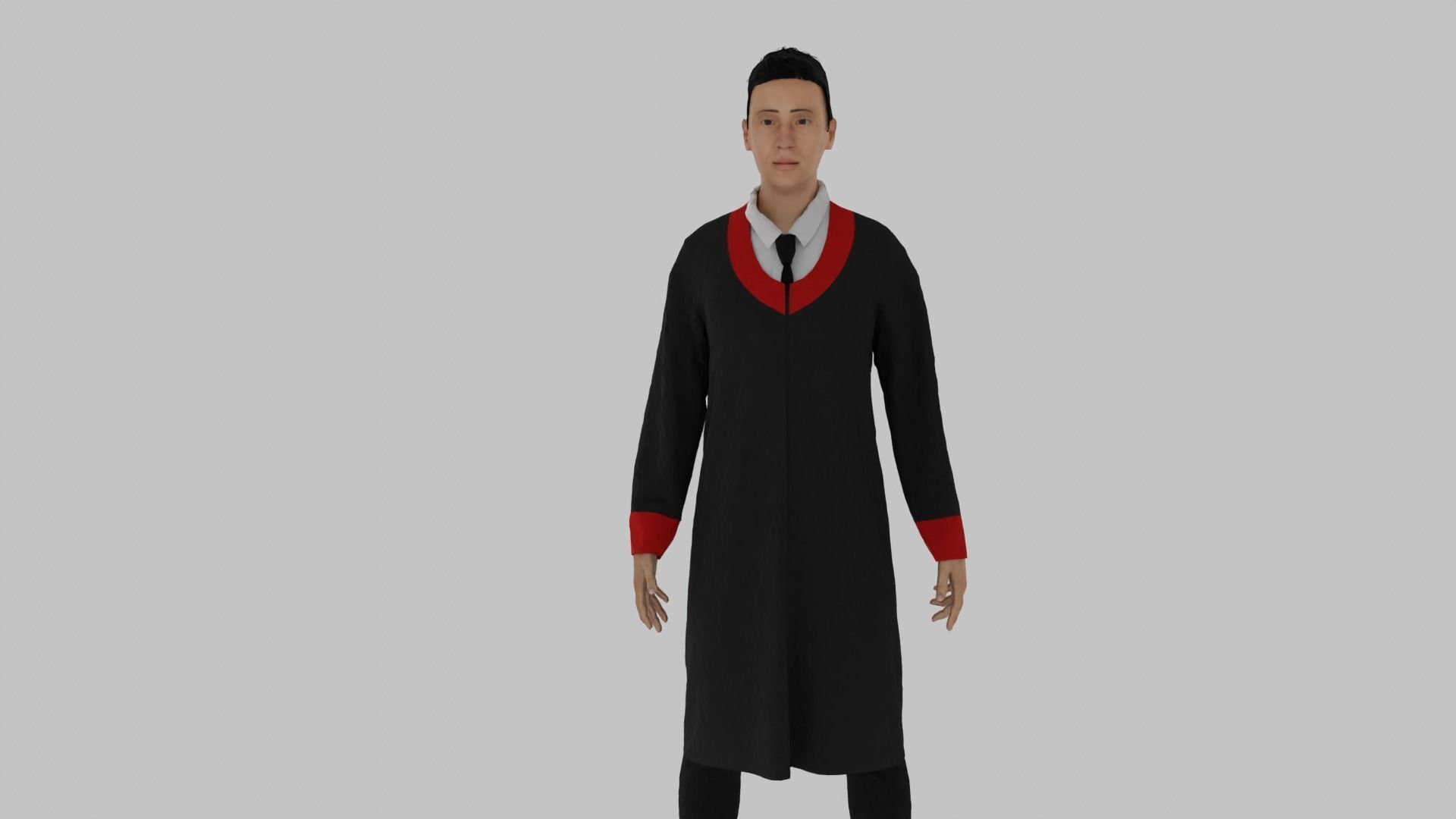 Graduation Character Low-poly 3D model_3