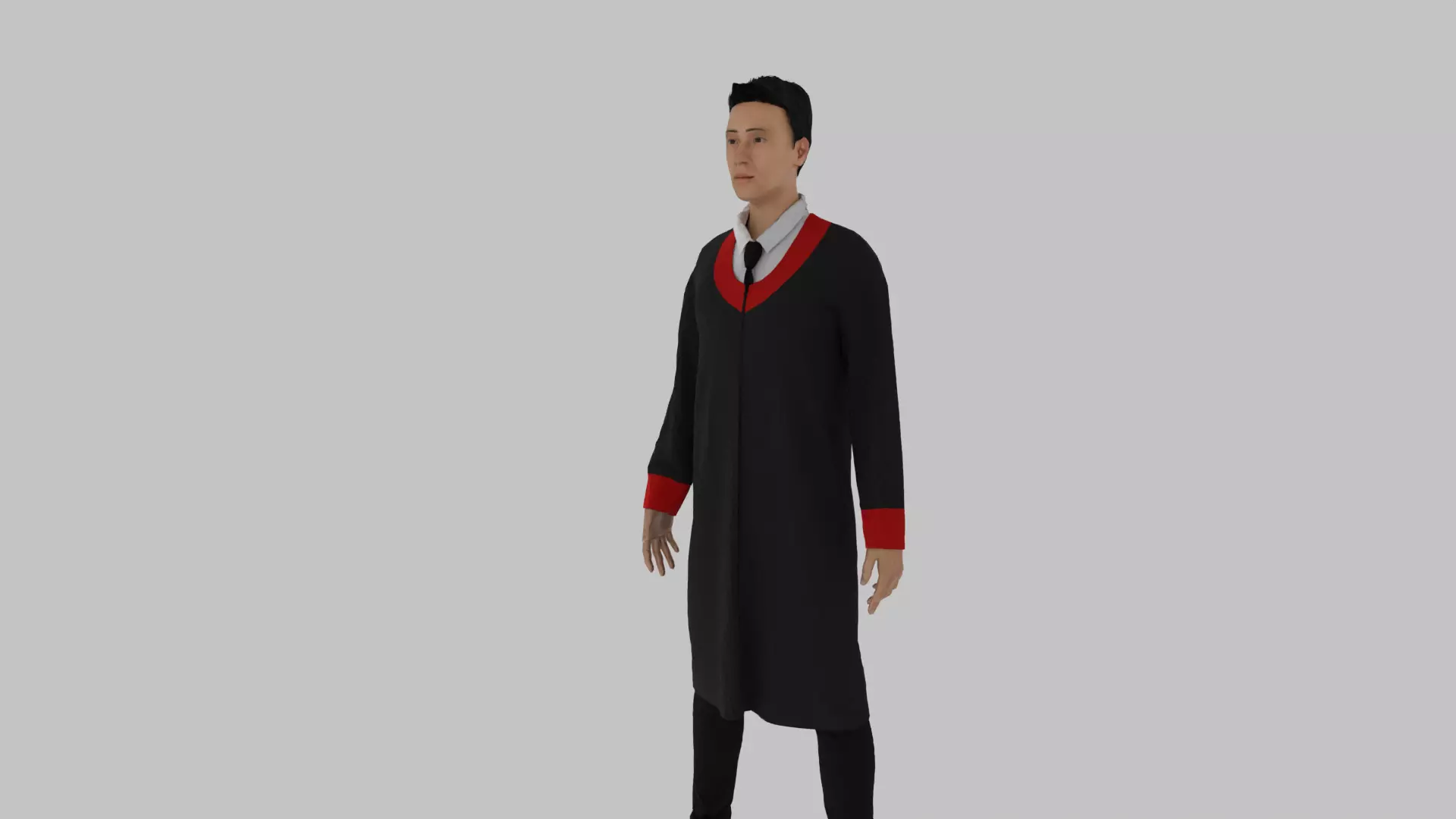 Graduation Character Low-poly 3D model_0