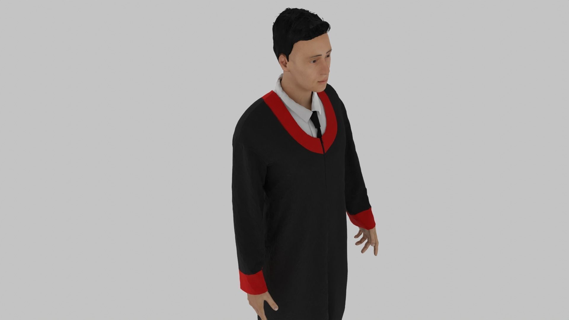 Graduation Character Low-poly 3D model_5