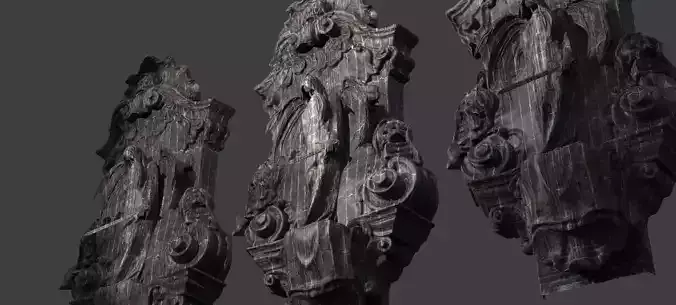 Angel Stone Baroque Wall mount Dark 