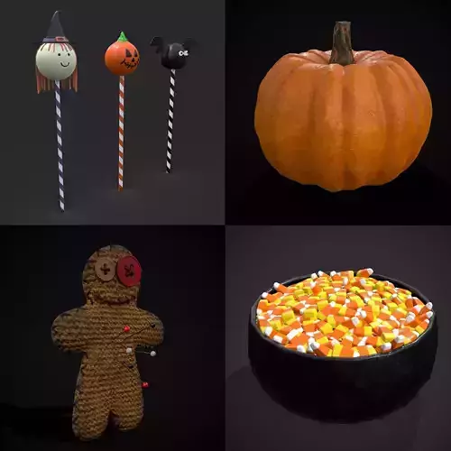 Halloween Prop Mix Ten  3D Model Collection