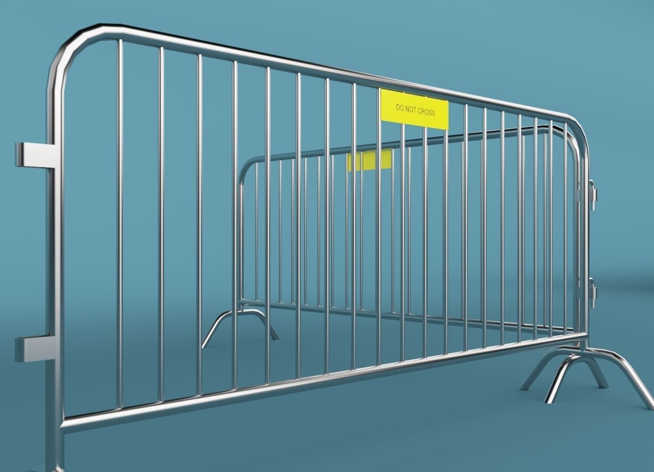 Crush barrier fence 3D model_3