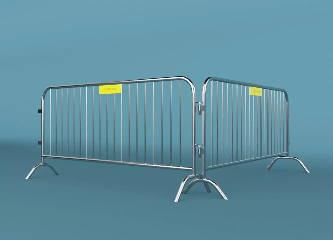 Crush barrier fence 3D model_0