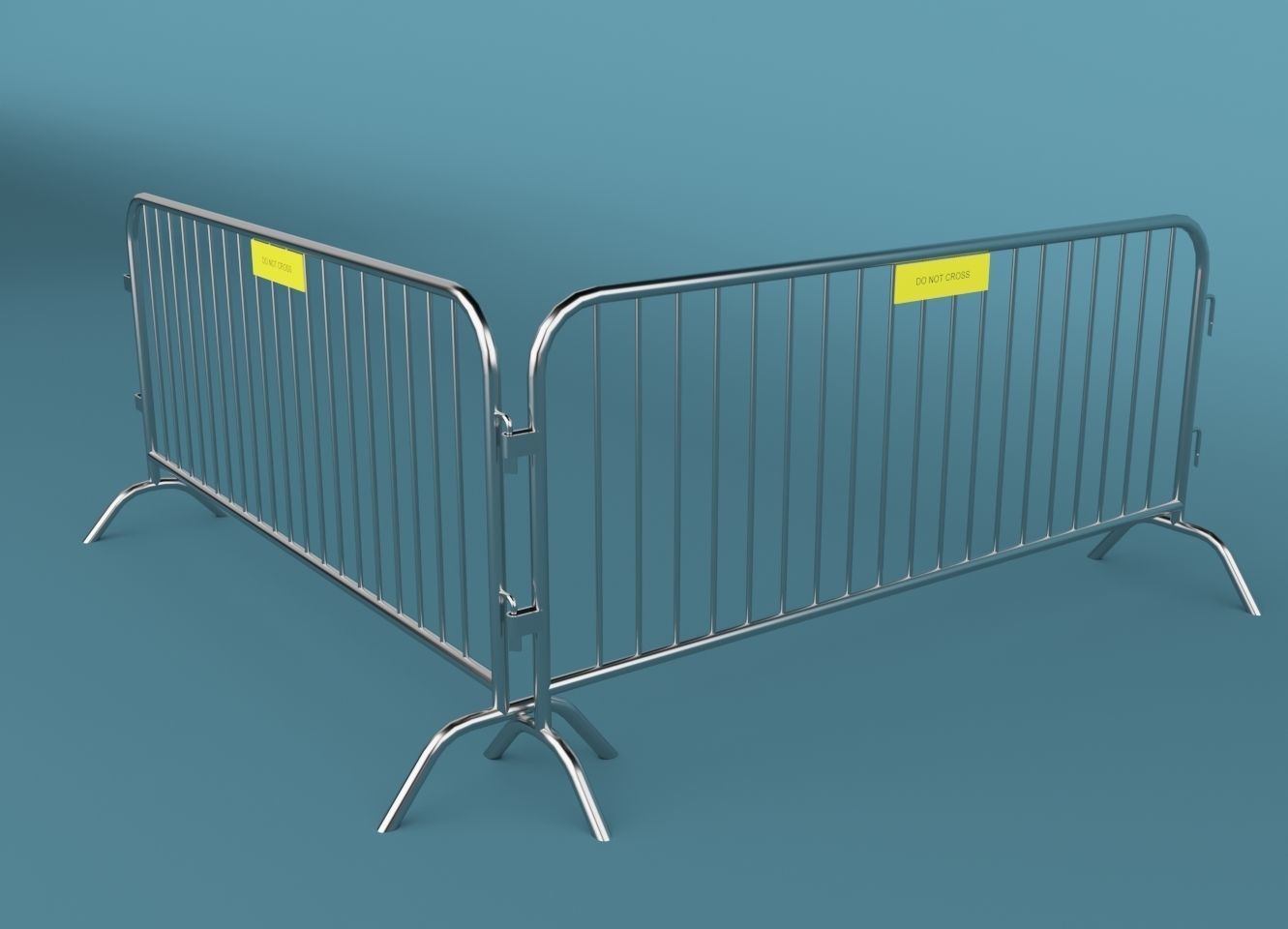 Crush barrier fence 3D model_1