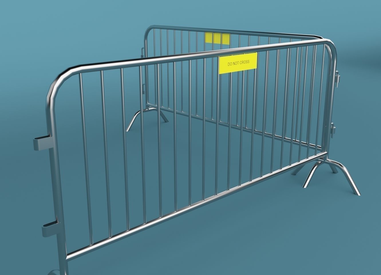 Crush barrier fence 3D model_2