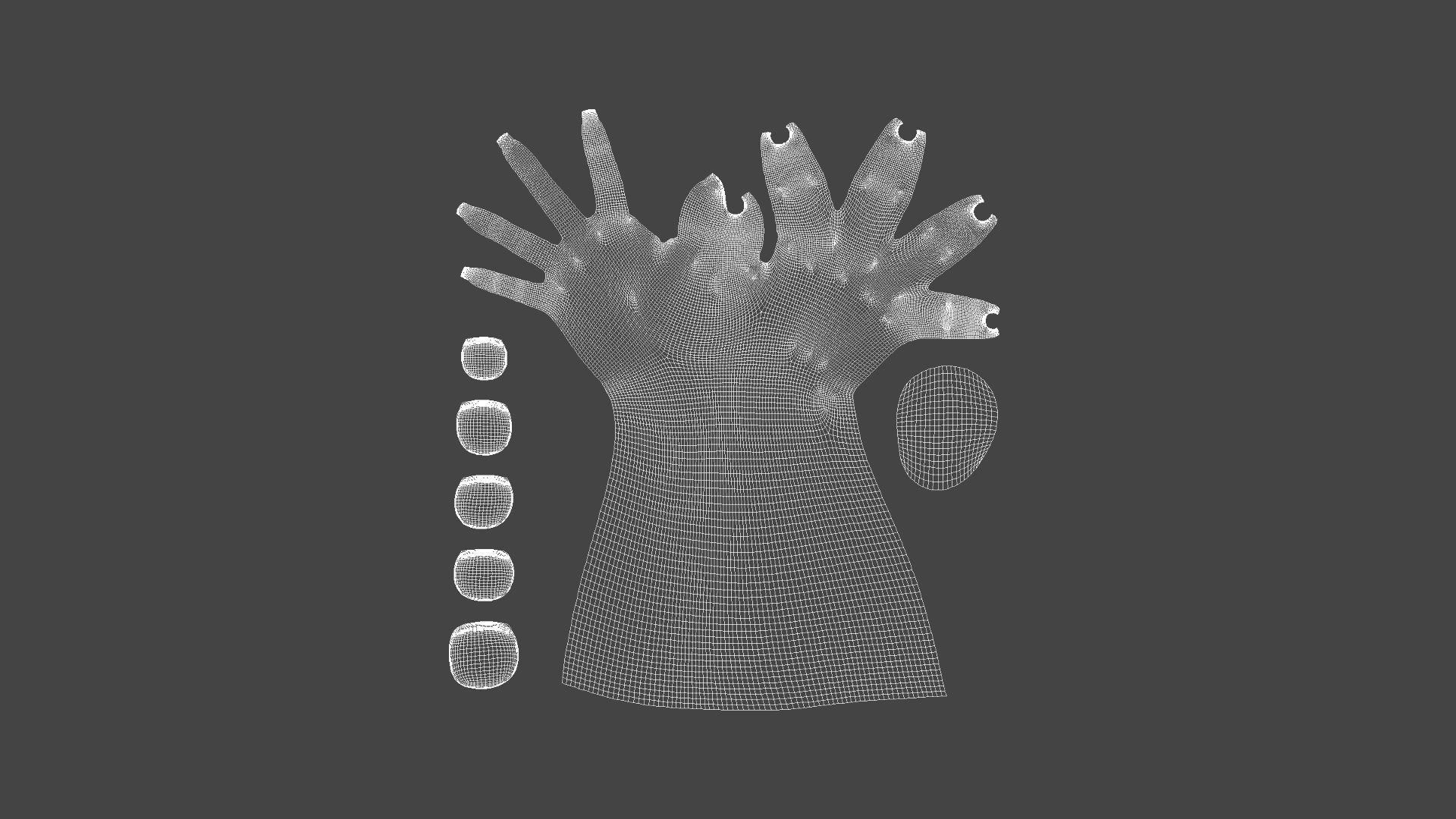 TSHR-002 Rigged right hand 3D model_9