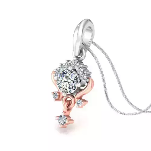 pendant diamond in rose gold and gold