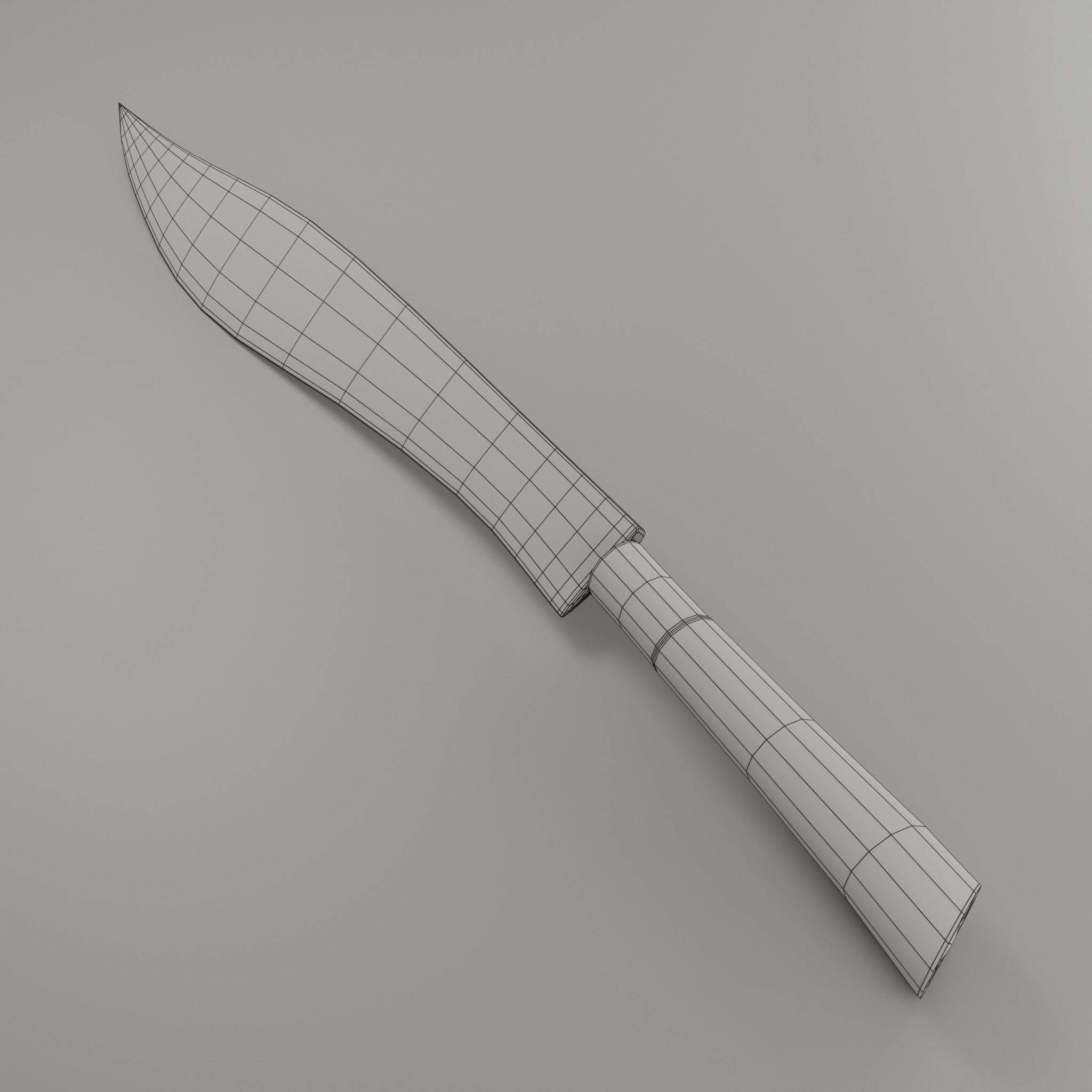 Thai Local Custom Knife Low-poly 3D model_4