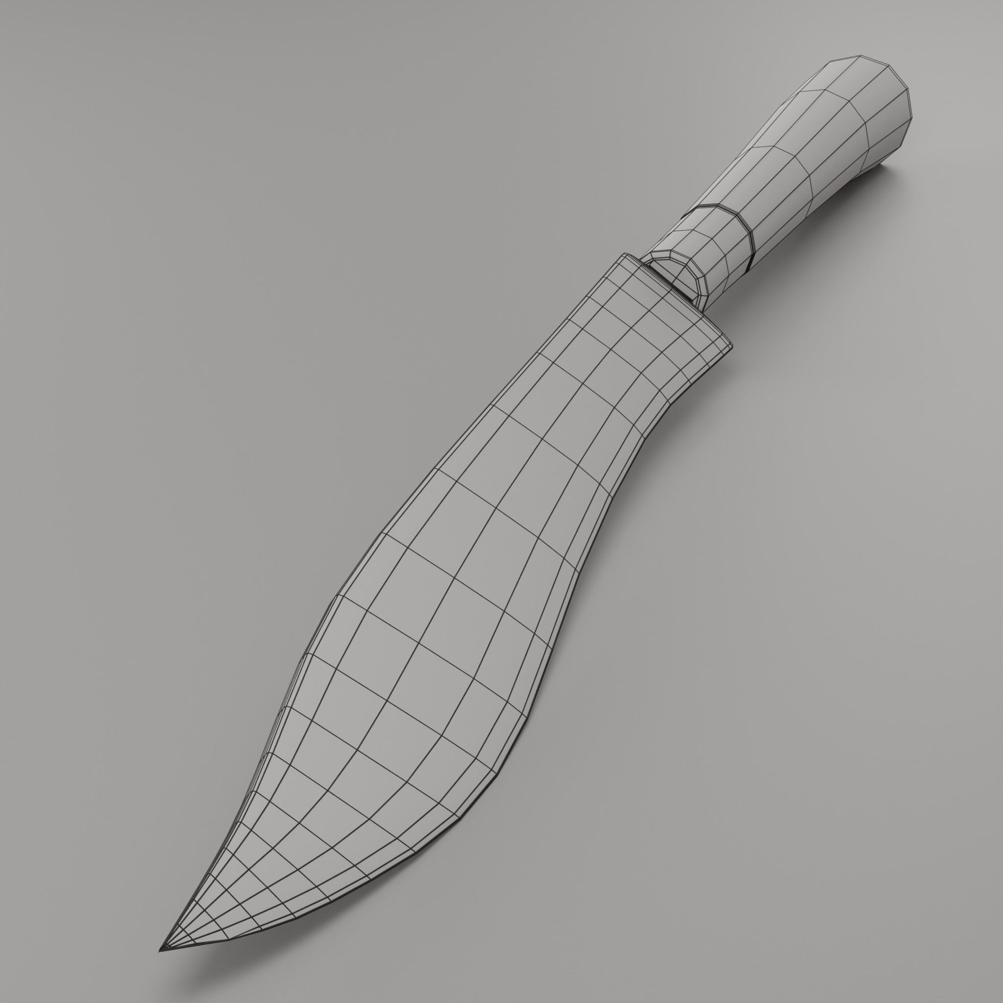 Thai Local Custom Knife Low-poly 3D model_5