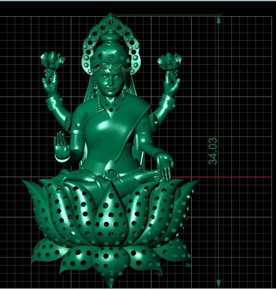 laxmi pendant 3D print model_2