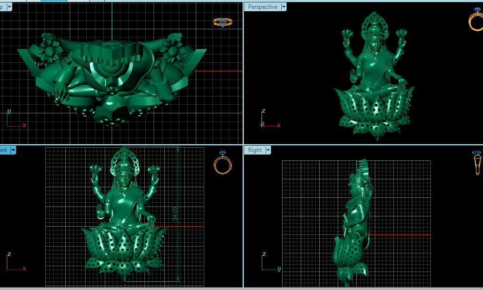 laxmi pendant 3D print model_3