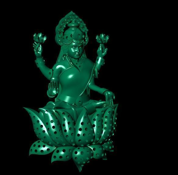 laxmi pendant 3D print model_6