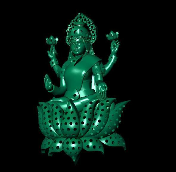 laxmi pendant 3D print model_5