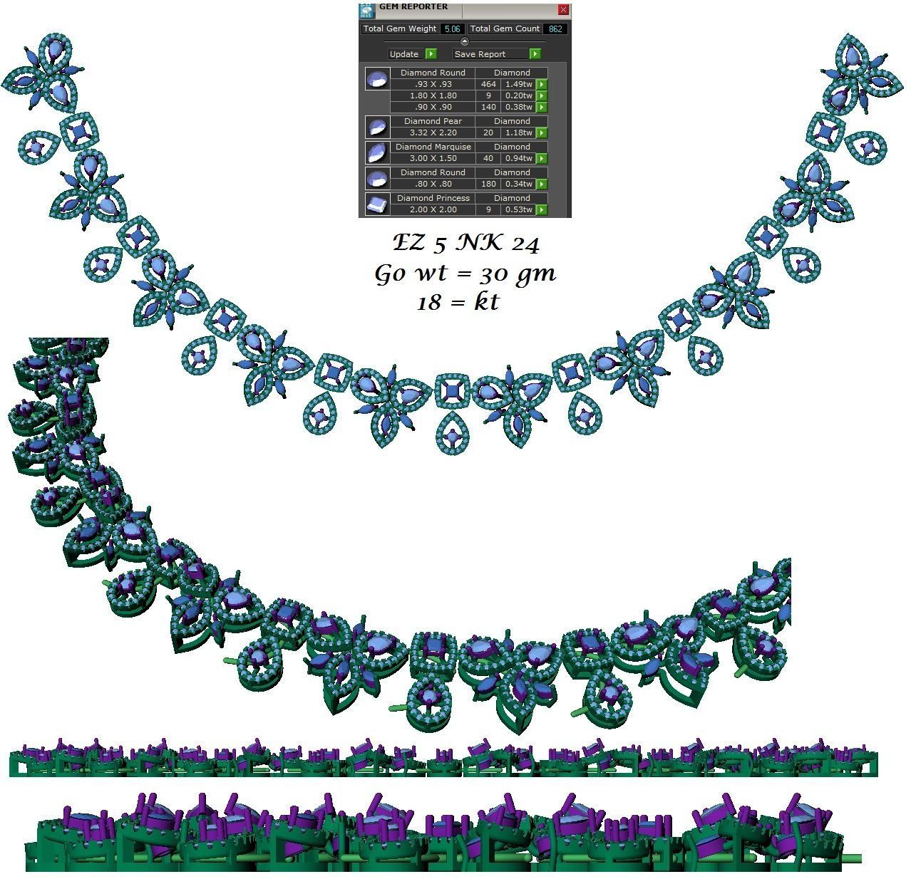 women Necklace Pendants 3dm STL OBJ FBX Renders Details 3D print model_4