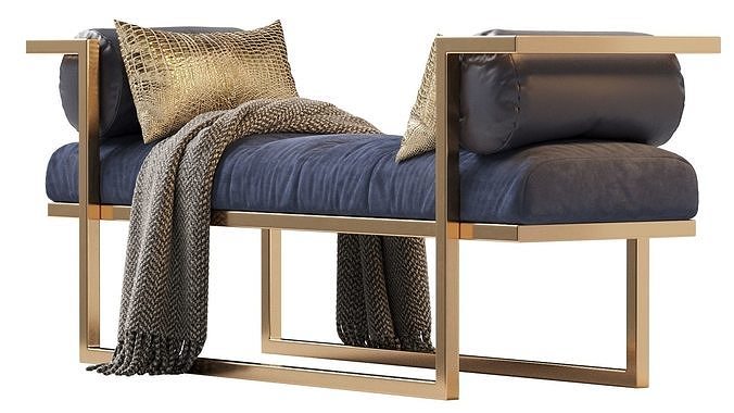 Modern Bench 3D model 2