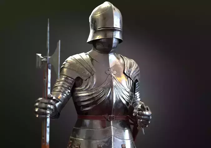 Medieval Gothic Knight armor Low-poly 3D model