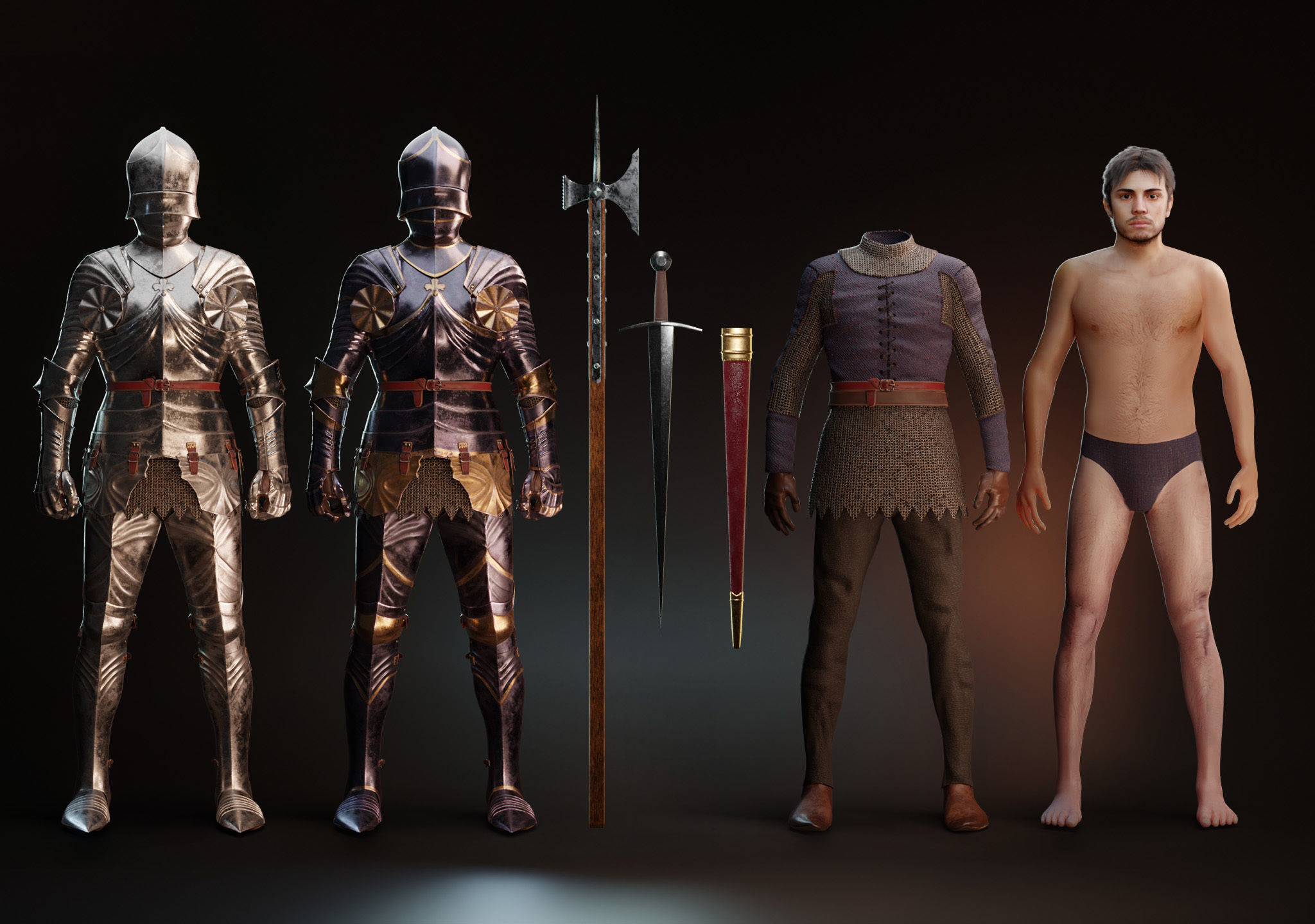 3D model Medieval Gothic Knight armor VR / AR / low-poly | CGTrader