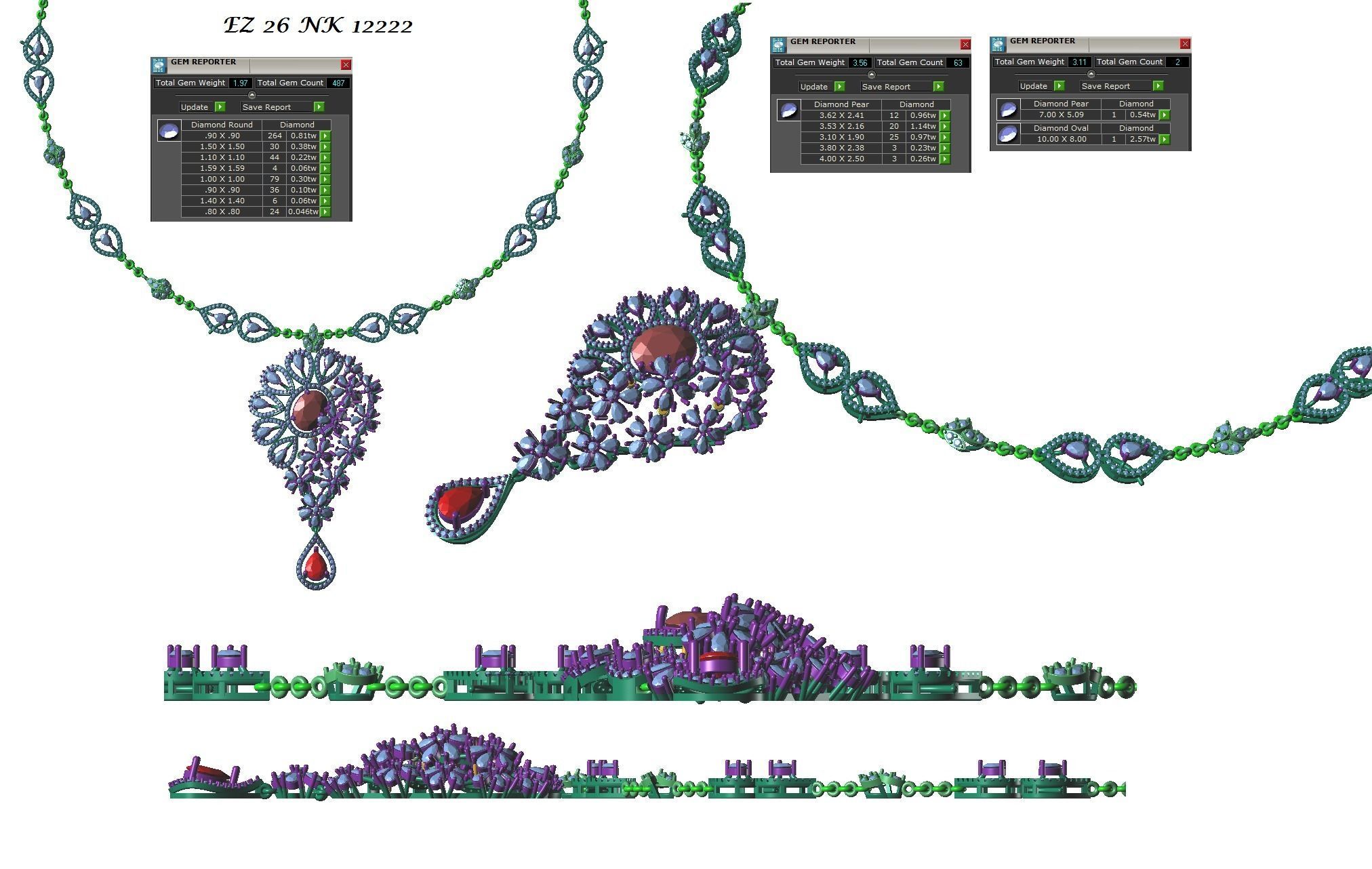 women Necklace Pendants 3dm STL OBJ FBX Renders Details 3D print model_4