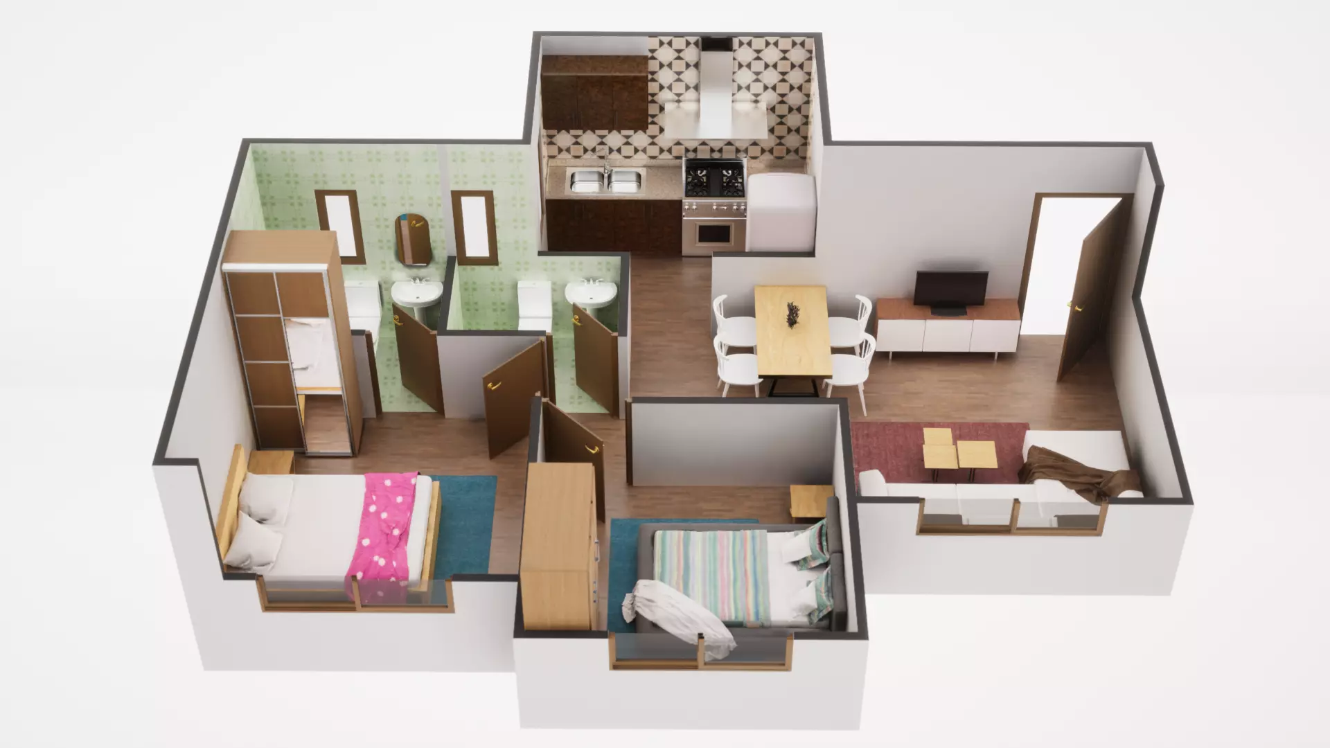 3D Floor Plan Model 23 3D model
