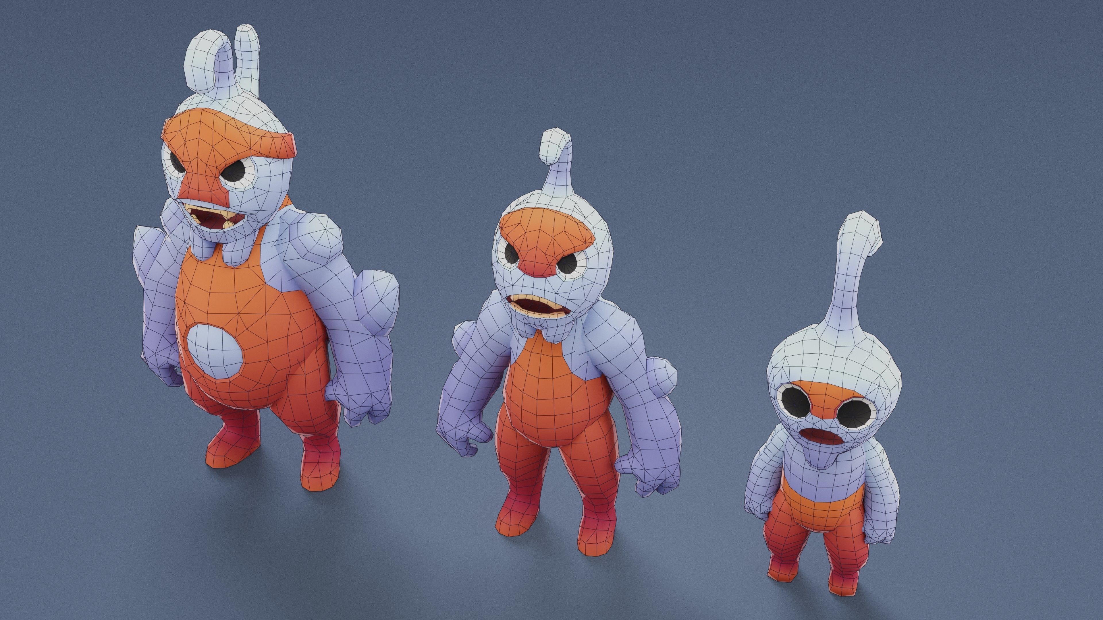 Cartoon Characters - Creatures Mega Pack  Low-poly 3D model_92