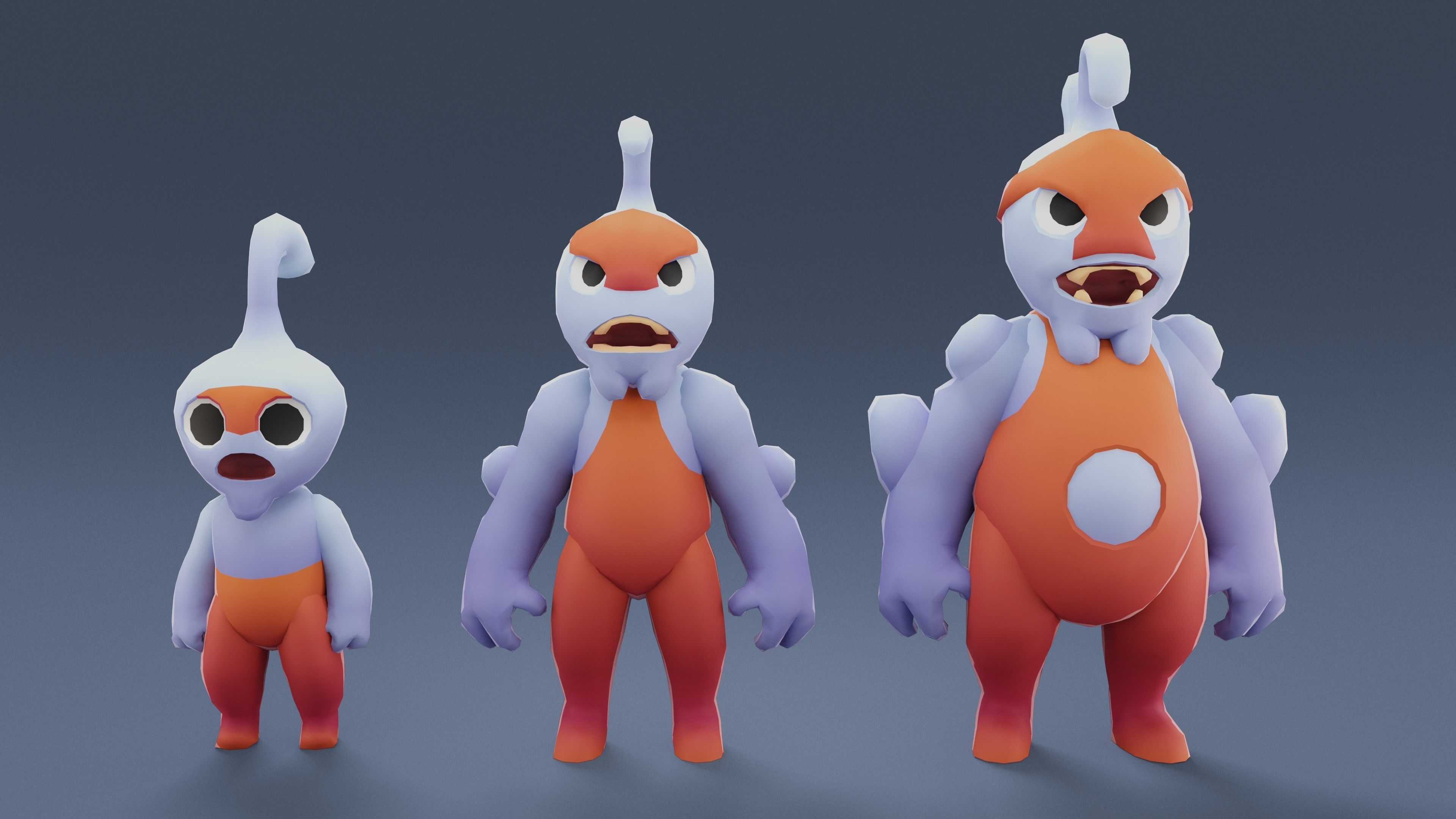 Cartoon Characters - Creatures Mega Pack  Low-poly 3D model_93