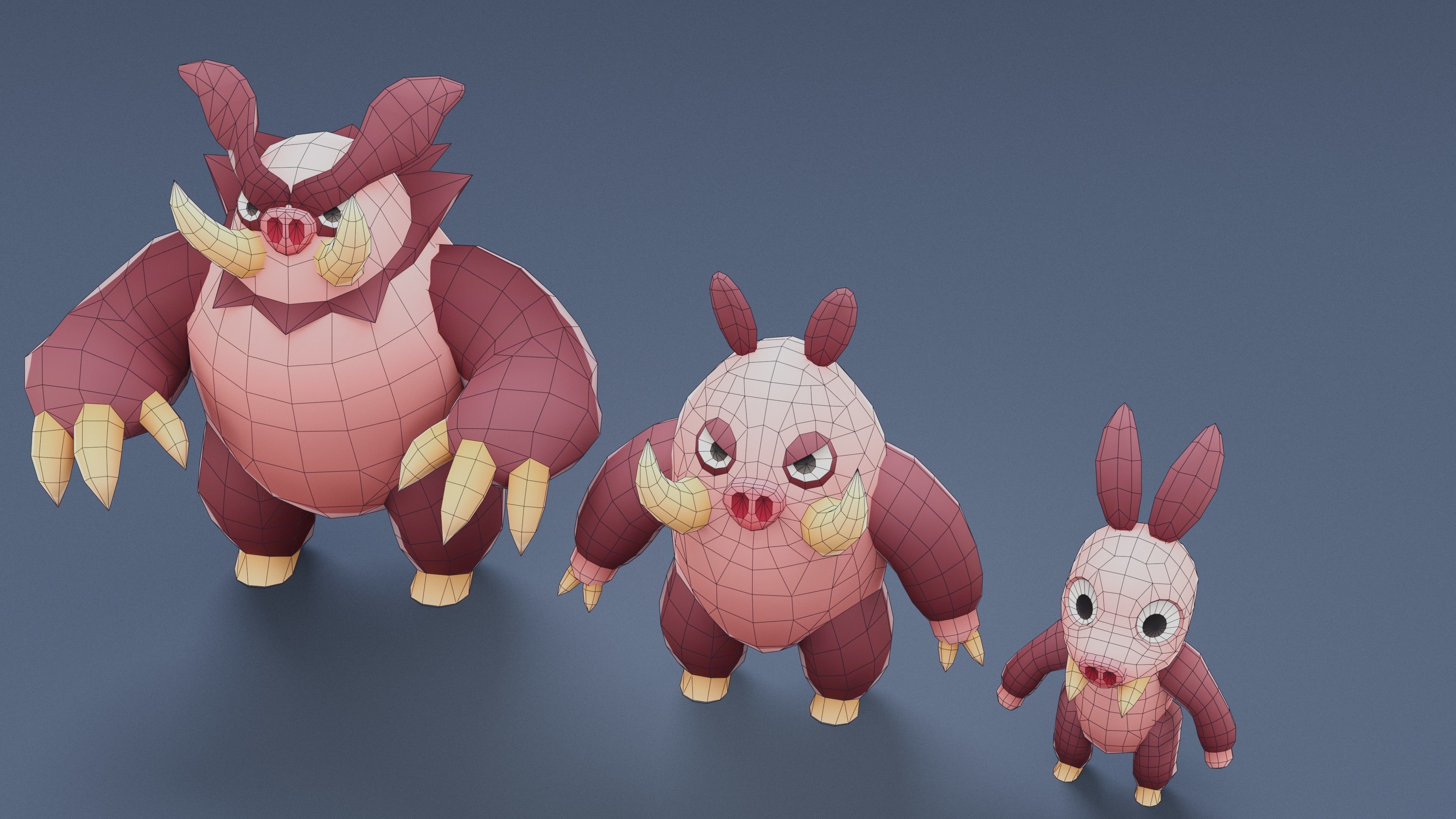 Cartoon Characters - Creatures Mega Pack  Low-poly 3D model_58