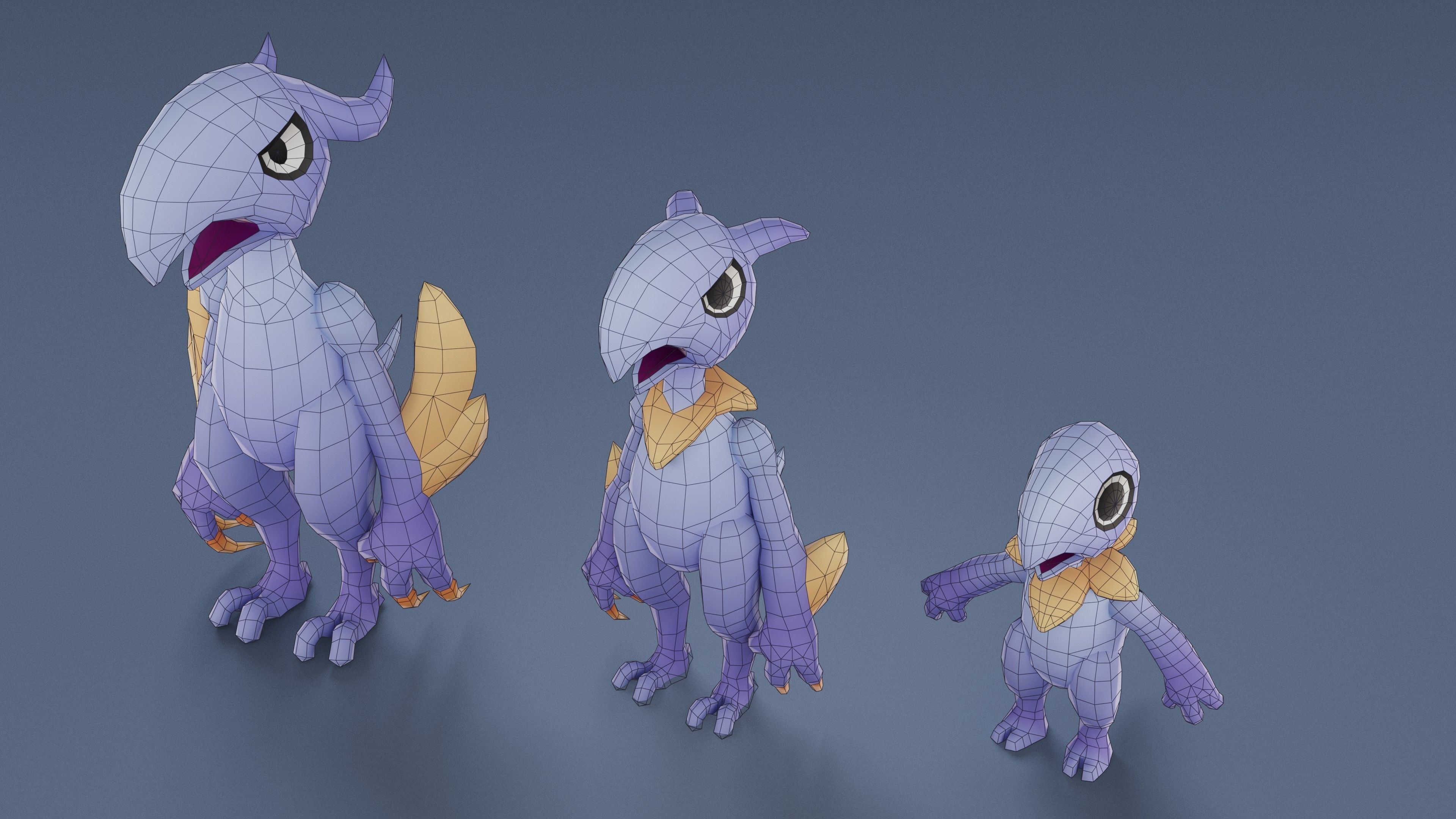 Cartoon Characters - Creatures Mega Pack  Low-poly 3D model_84