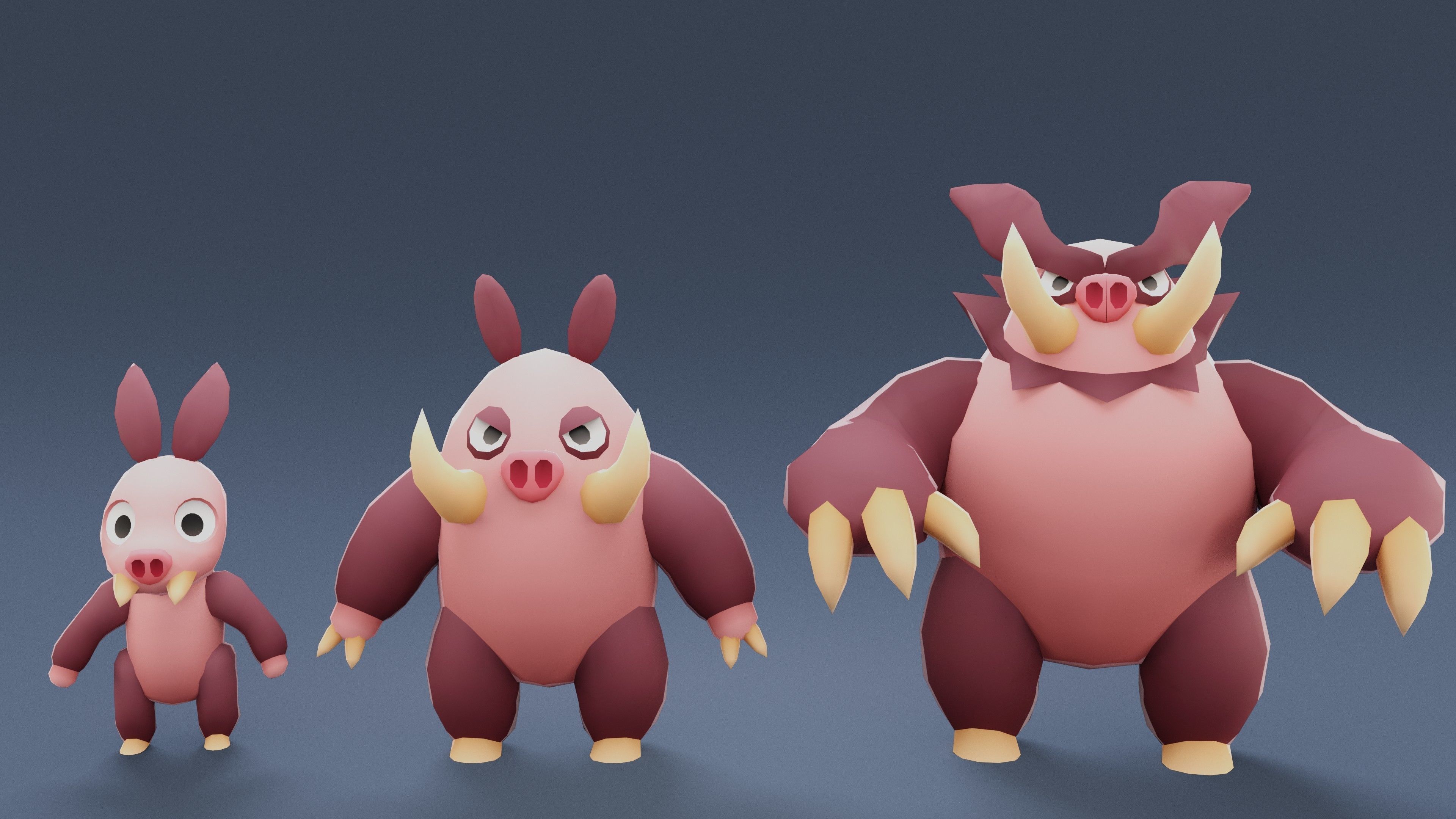 Cartoon Characters - Creatures Mega Pack  Low-poly 3D model_59