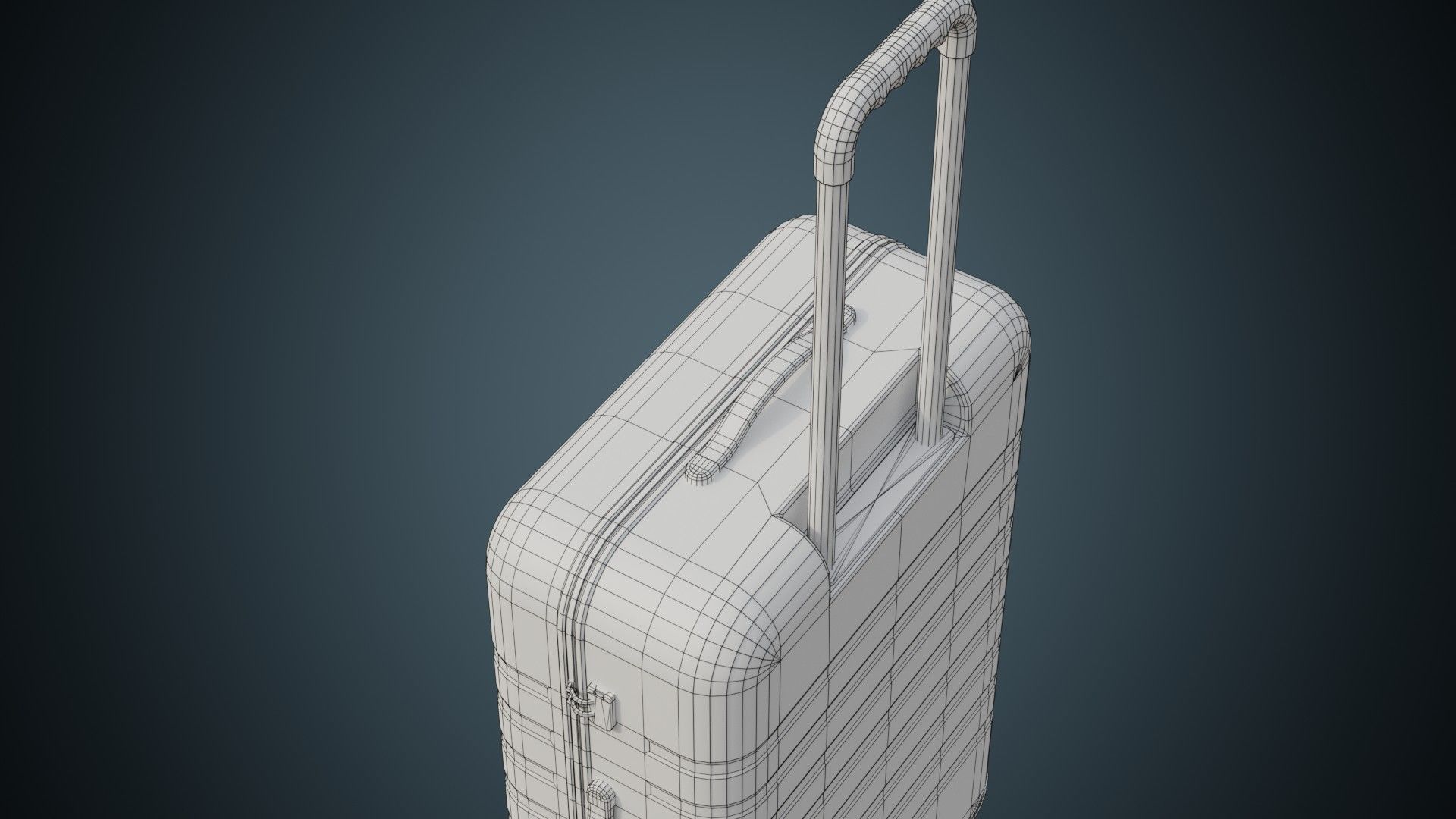 Rolling Suitcase 1A Low-poly 3D model_9