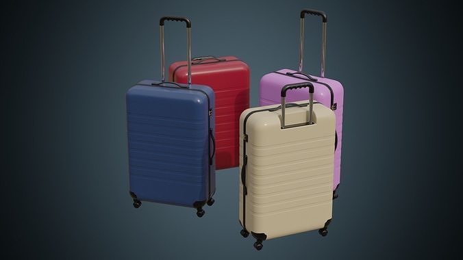 Rolling Suitcase 1A Low-poly 3D model