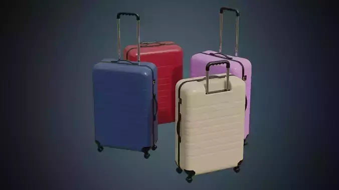 Rolling Suitcase 1A Low-poly 3D model