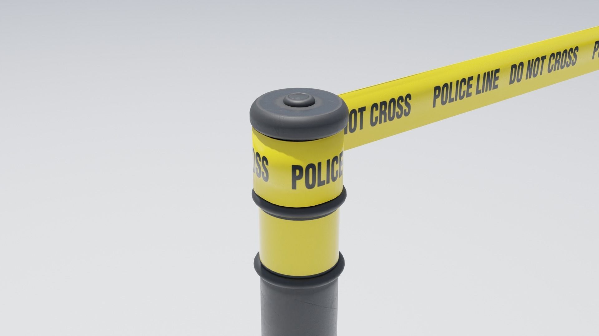Police Tape Barrier with Multiple Lengths 4K Low-poly 3D model_7