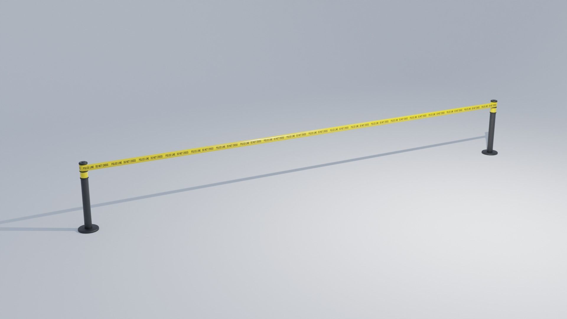 Police Tape Barrier with Multiple Lengths 4K Low-poly 3D model_4