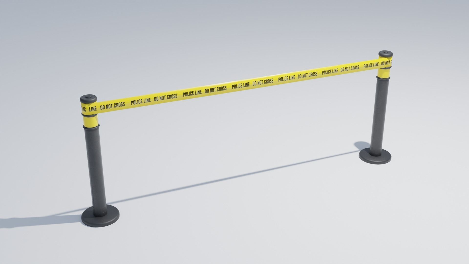 Police Tape Barrier with Multiple Lengths 4K Low-poly 3D model_3