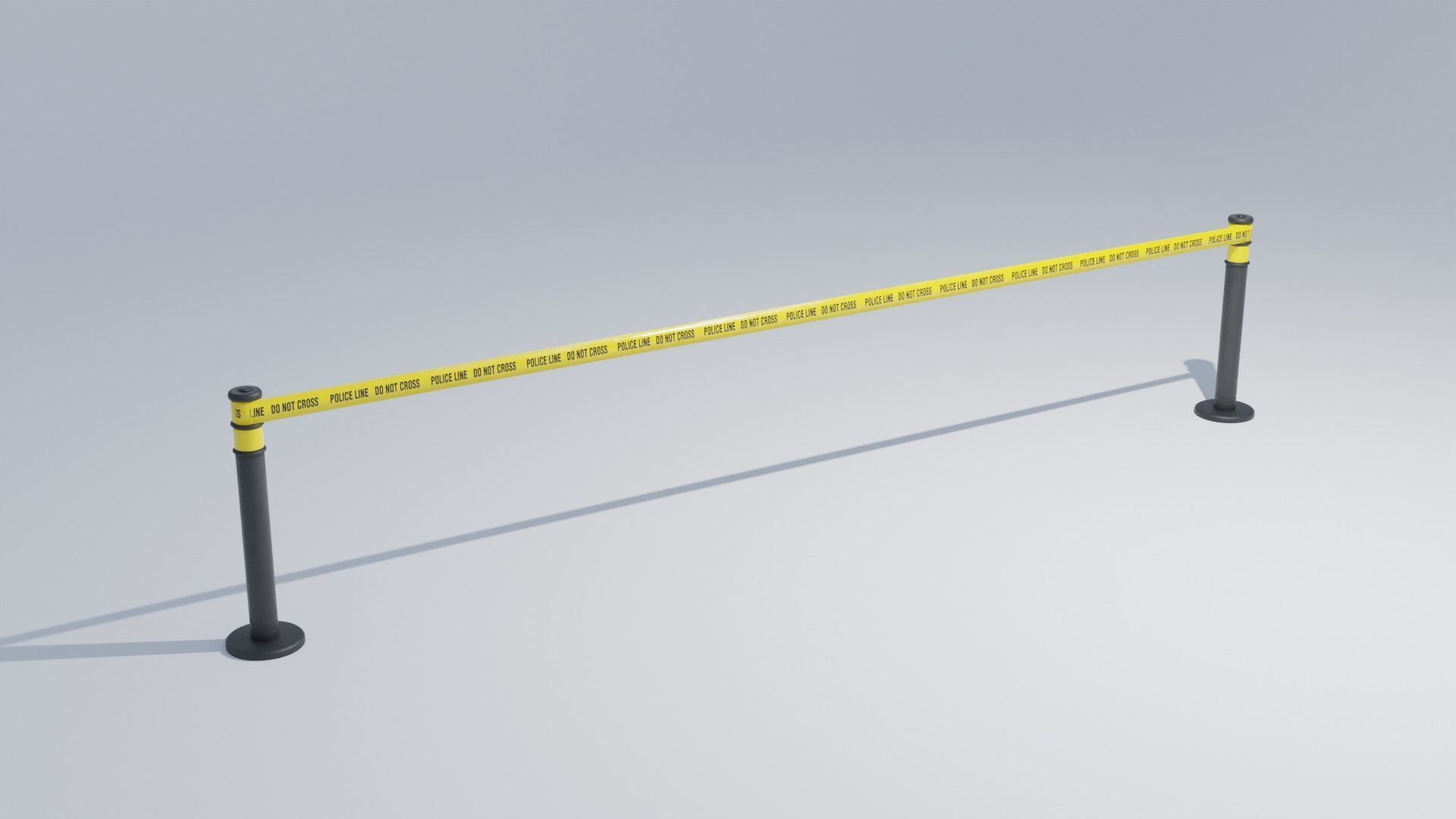 Police Tape Barrier with Multiple Lengths 4K Low-poly 3D model_5