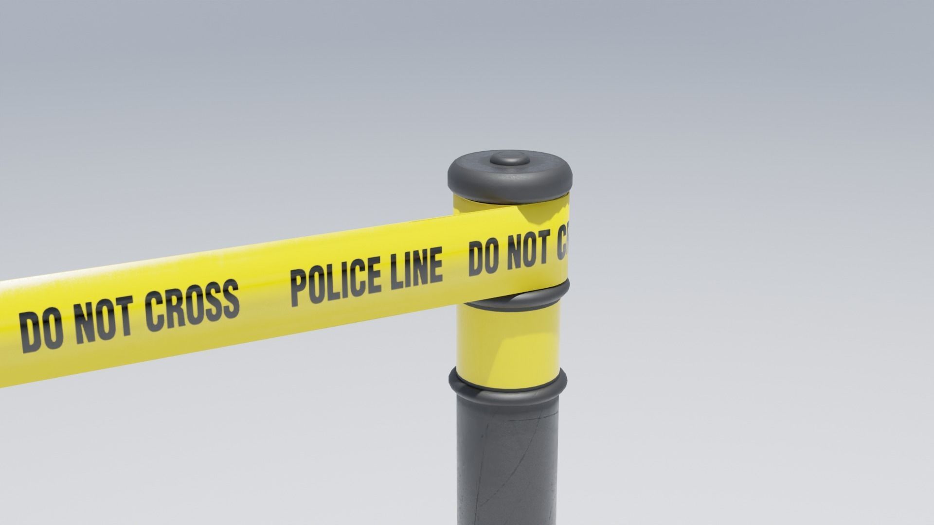 Police Tape Barrier with Multiple Lengths 4K Low-poly 3D model_10
