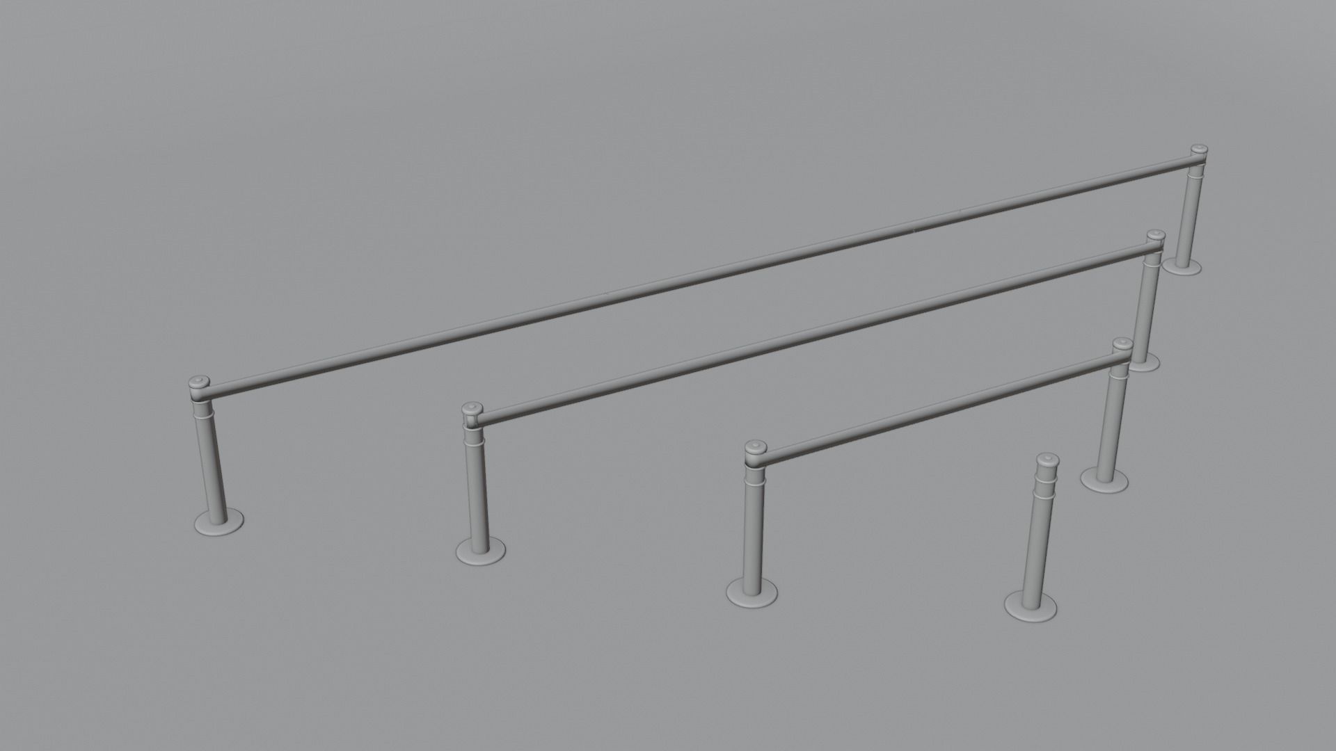 Police Tape Barrier with Multiple Lengths 4K Low-poly 3D model_2