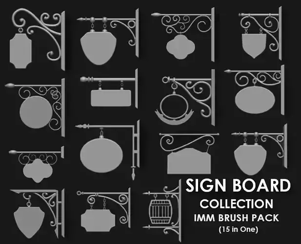 Sign Board Collection IMM Brush Pack 15 in One