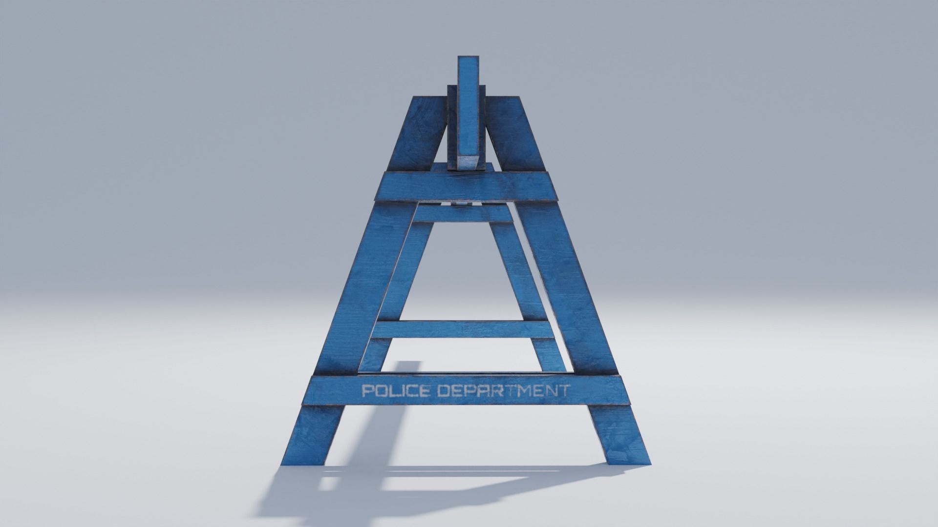 Wooden Police Barriers with 4K Textures Low-poly 3D model_6