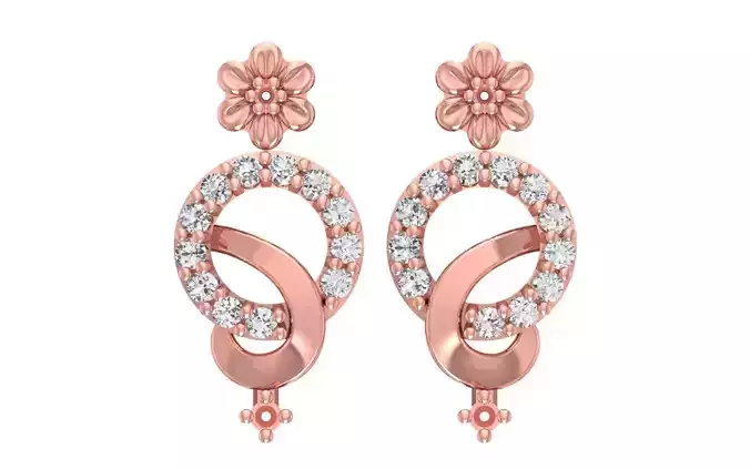 Women Drop  Earrings 3dm STL OBJ FBX Renders Details