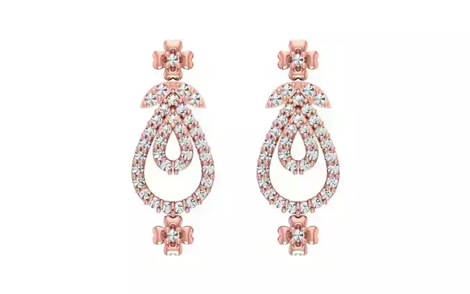 Women Drop  Earrings 3dm STL OBJ FBX Renders Details