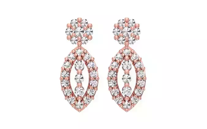 Women Drop  Earrings 3dm STL OBJ FBX Renders Details
